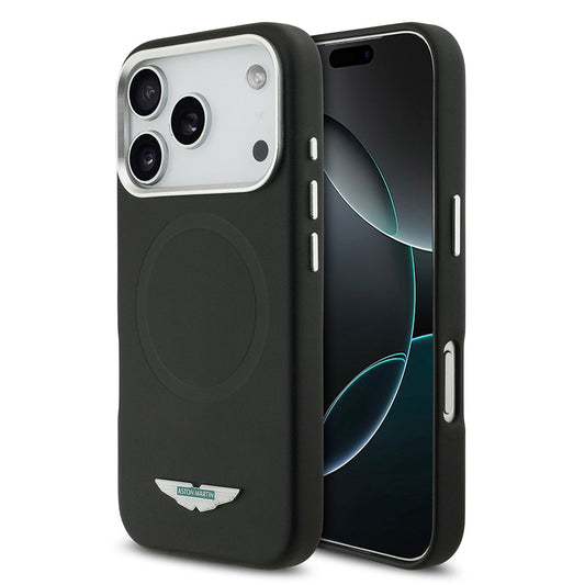 Apple iPhone 17 Pro Kılıf Aston Martin Orjinal Lisanslı M-safe Şarj Özellikli Metal Logolu PU Deri Kapak