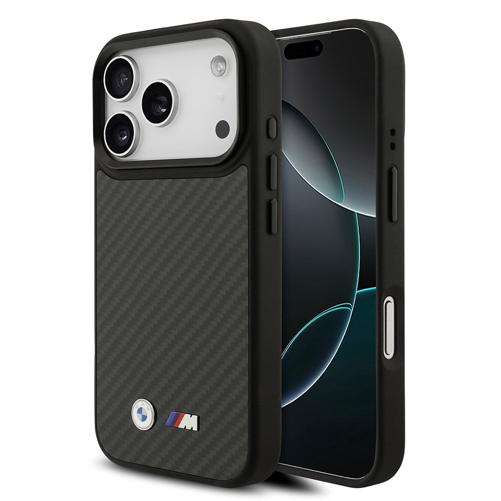 Apple iPhone 17 Pro Kılıf BMW Orjinal Lisanslı M-safe Şarj Özellikli Karbon Fiber Metal Logolu Kevlar Kapak - Görsel 2