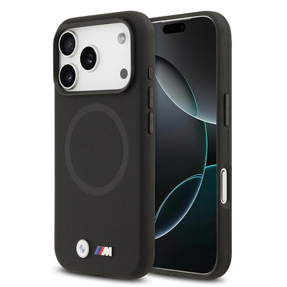 Apple iPhone 17 Pro Kılıf BMW Orjinal Lisanslı M-safe Şarj Özellikli Metal Logolu Delikli M Dizayn Deri Kapak - Görsel 4