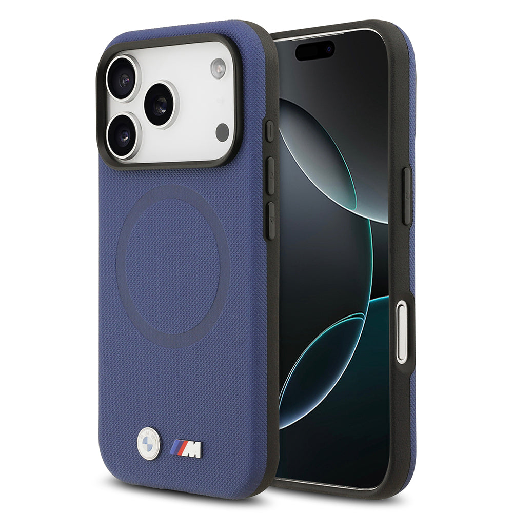 Apple iPhone 17 Pro Kılıf BMW Orjinal Lisanslı M-safe Şarj Özellikli Metal Logolu Delikli M Dizayn Deri Kapak - Görsel 5