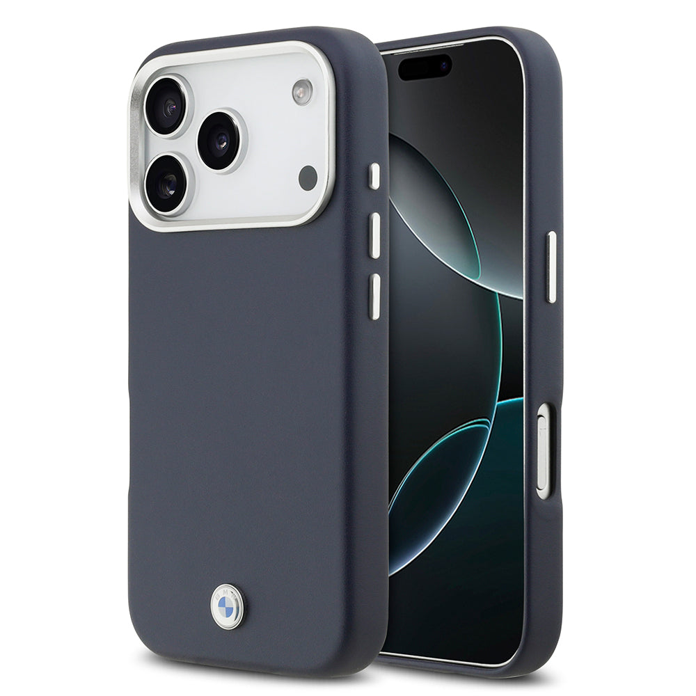 Apple iPhone 17 Pro Kılıf BMW Orjinal Lisanslı M-safe Şarj Özellikli Metal Logolu Tam Kaplama Deri Kapak - Görsel 3