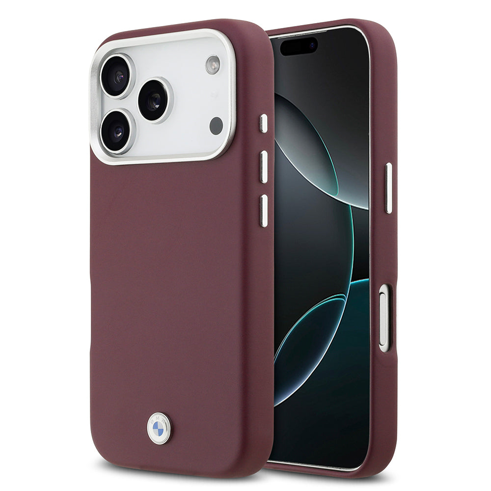Apple iPhone 17 Pro Kılıf BMW Orjinal Lisanslı M-safe Şarj Özellikli Metal Logolu Tam Kaplama Deri Kapak - Görsel 5