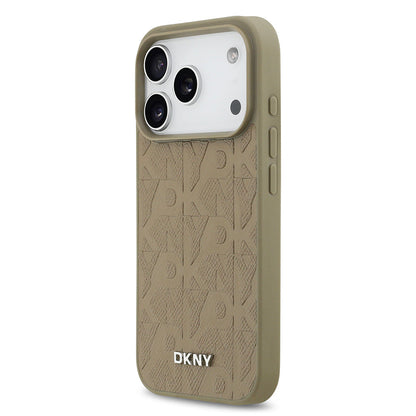 Apple iPhone 17 Pro Kılıf DKNY Orjinal Lisanslı M-safe Şarj Özellikli 3D Yazılı Grid Pattern Kapak - Görsel 2