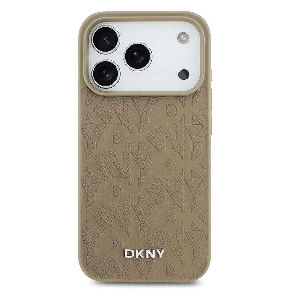 Apple iPhone 17 Pro Kılıf DKNY Orjinal Lisanslı M-safe Şarj Özellikli 3D Yazılı Grid Pattern Kapak - Görsel 3