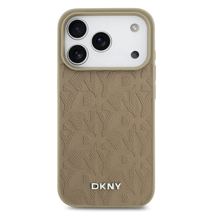 Apple iPhone 17 Pro Kılıf DKNY Orjinal Lisanslı M-safe Şarj Özellikli 3D Yazılı Grid Pattern Kapak - Görsel 3