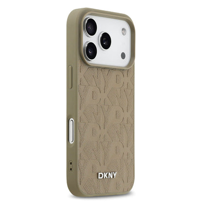 Apple iPhone 17 Pro Kılıf DKNY Orjinal Lisanslı M-safe Şarj Özellikli 3D Yazılı Grid Pattern Kapak - Görsel 4