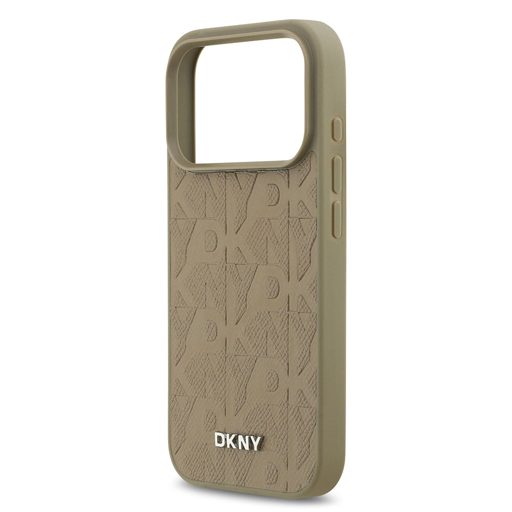 Apple iPhone 17 Pro Kılıf DKNY Orjinal Lisanslı M-safe Şarj Özellikli 3D Yazılı Grid Pattern Kapak - Görsel 6