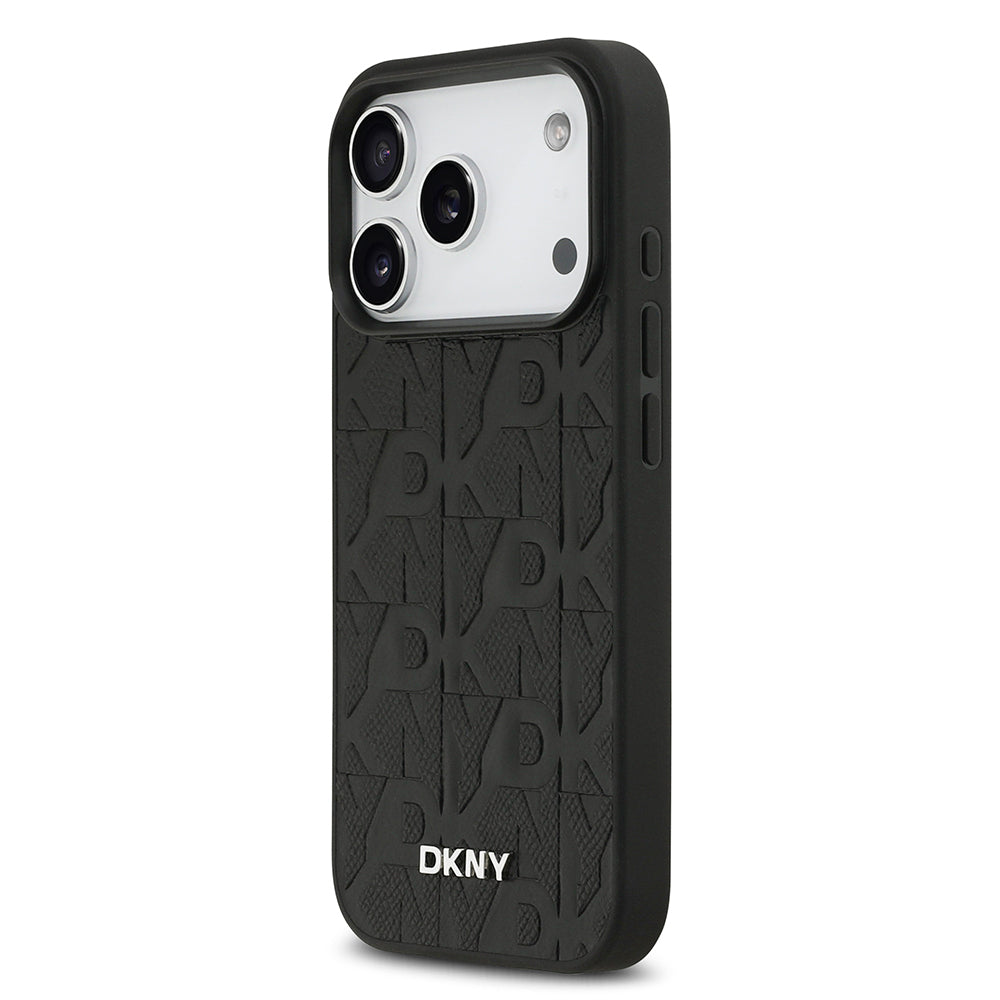 Apple iPhone 17 Pro Kılıf DKNY Orjinal Lisanslı M-safe Şarj Özellikli 3D Yazılı Grid Pattern Kapak - Görsel 9