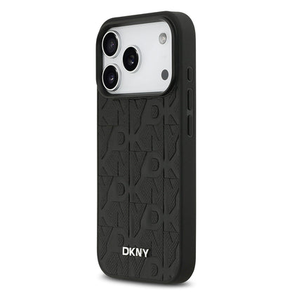 Apple iPhone 17 Pro Kılıf DKNY Orjinal Lisanslı M-safe Şarj Özellikli 3D Yazılı Grid Pattern Kapak - Görsel 9