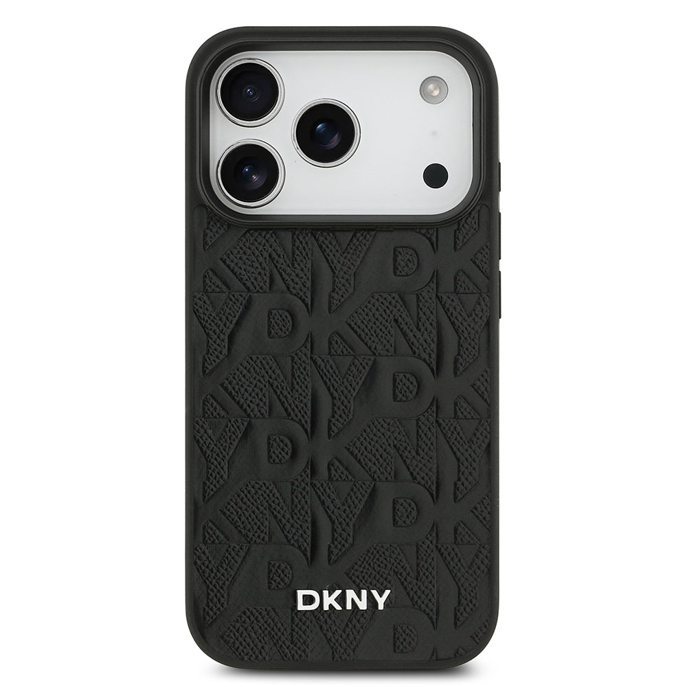 Apple iPhone 17 Pro Kılıf DKNY Orjinal Lisanslı M-safe Şarj Özellikli 3D Yazılı Grid Pattern Kapak - Görsel 10
