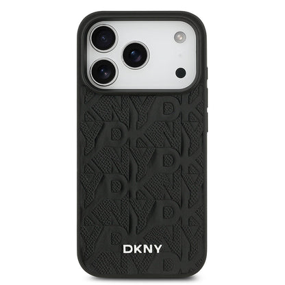 Apple iPhone 17 Pro Kılıf DKNY Orjinal Lisanslı M-safe Şarj Özellikli 3D Yazılı Grid Pattern Kapak - Görsel 10
