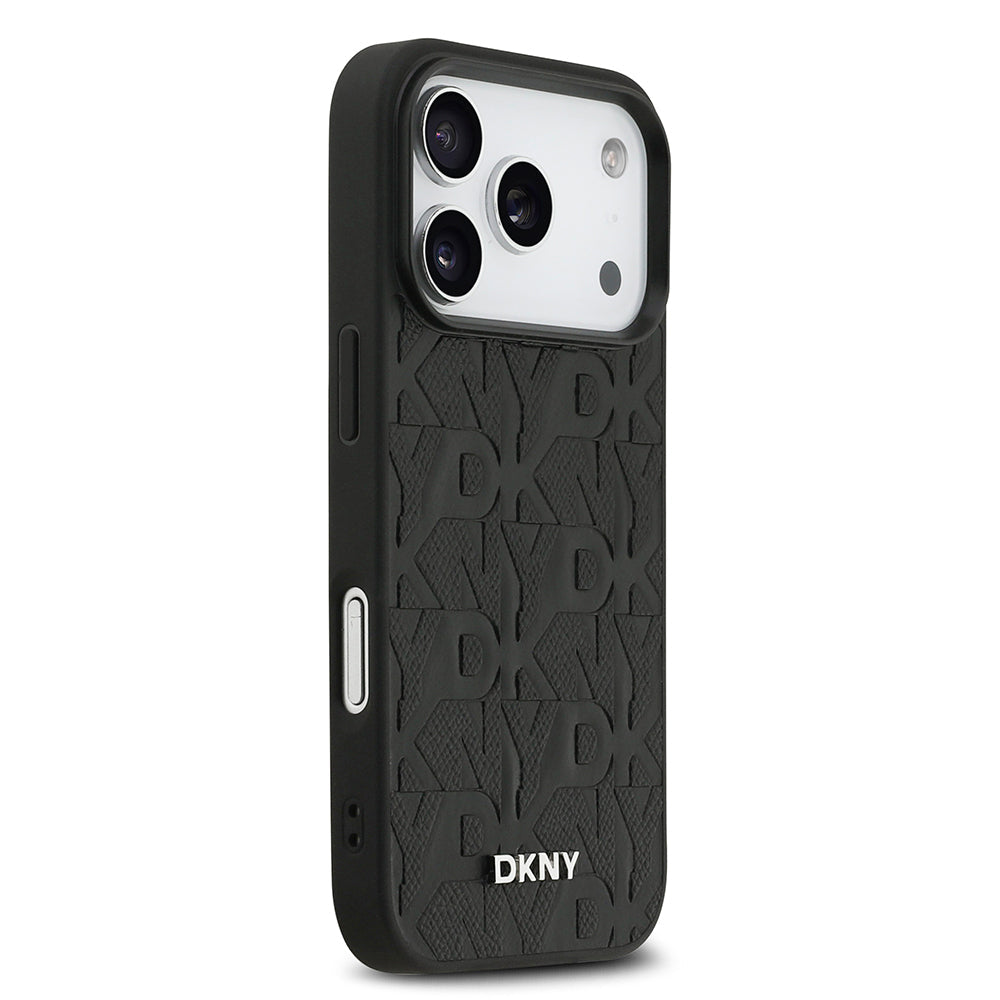 Apple iPhone 17 Pro Kılıf DKNY Orjinal Lisanslı M-safe Şarj Özellikli 3D Yazılı Grid Pattern Kapak - Görsel 11