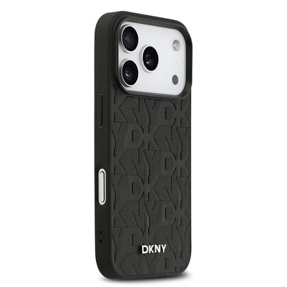 Apple iPhone 17 Pro Kılıf DKNY Orjinal Lisanslı M-safe Şarj Özellikli 3D Yazılı Grid Pattern Kapak - Görsel 11