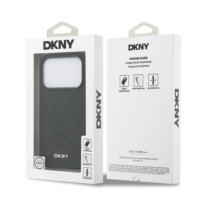 Apple iPhone 17 Pro Kılıf DKNY Orjinal Lisanslı M-safe Şarj Özellikli 3D Yazılı Grid Pattern Kapak - Görsel 15