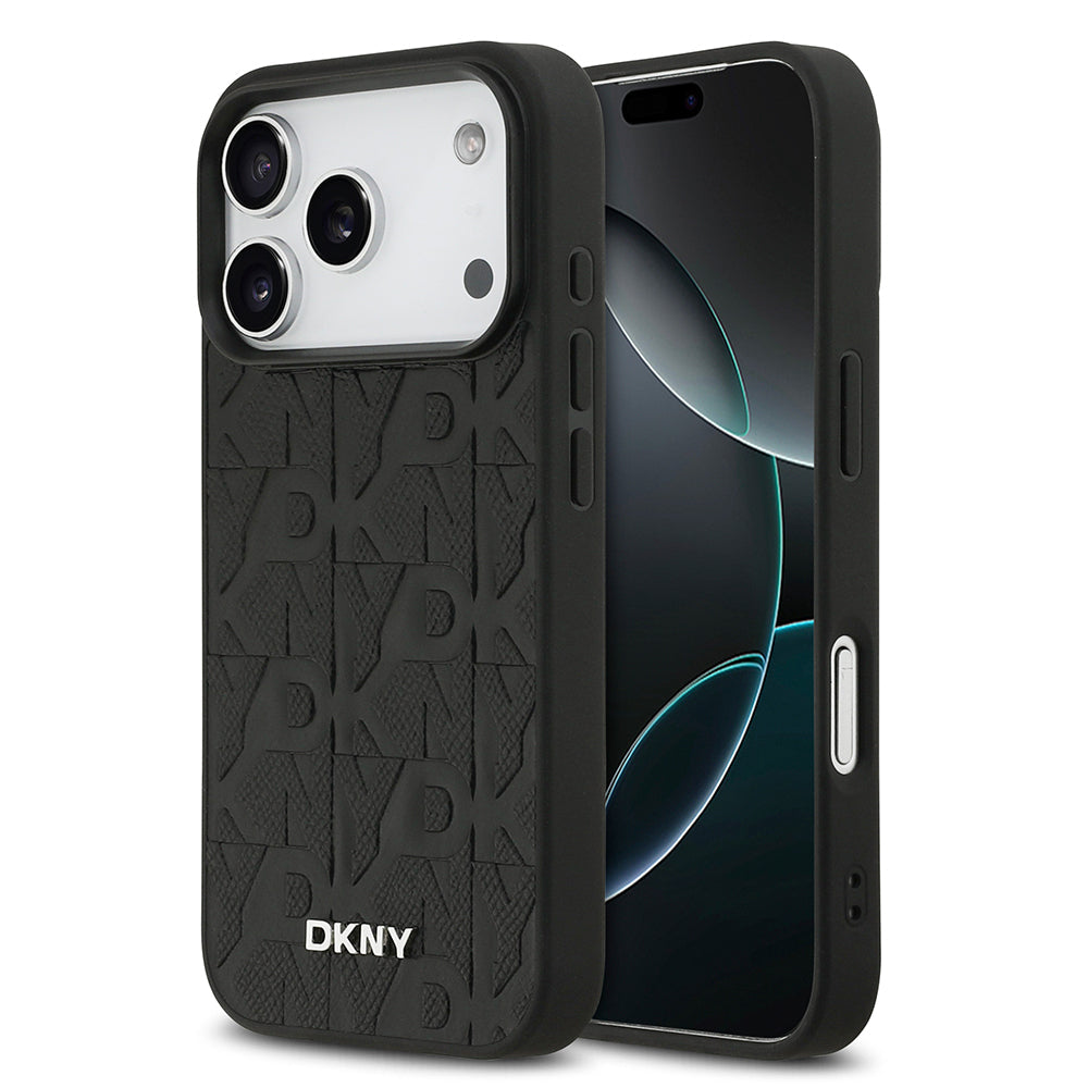 Apple iPhone 17 Pro Kılıf DKNY Orjinal Lisanslı M-safe Şarj Özellikli 3D Yazılı Grid Pattern Kapak - Görsel 16