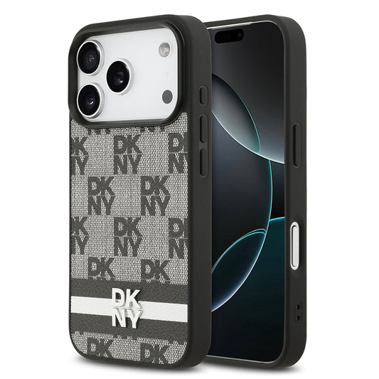 Apple iPhone 17 Pro Kılıf DKNY Orjinal Lisanslı M-safe Şarj Özellikli 3D Yazılı Metal Logolu Kapak