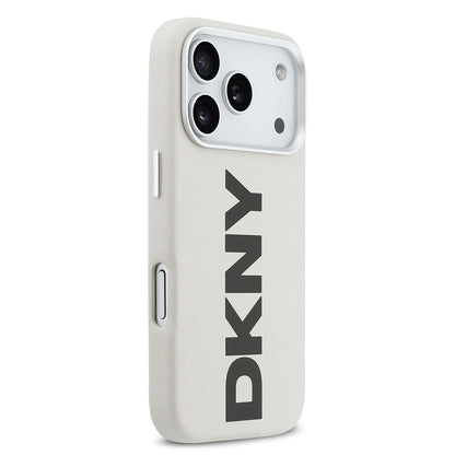 Apple iPhone 17 Pro Kılıf DKNY Orjinal Lisanslı M-safe Şarj Özellikli PU Büyük Dikey Logolu Kapak - Görsel 4