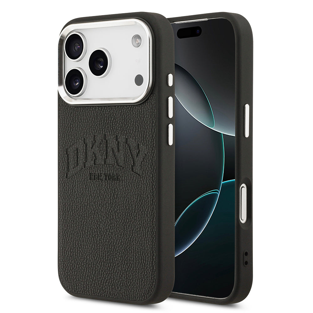 Apple iPhone 17 Pro Kılıf DKNY Orjinal Lisanslı M-safe Şarj Özellikli PU Deri Kabartmalı Kapak - Görsel 2
