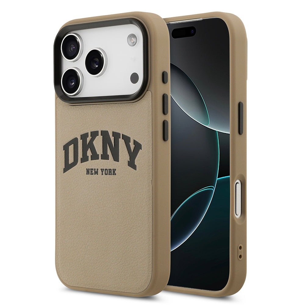 Apple iPhone 17 Pro Kılıf DKNY Orjinal Lisanslı M-safe Şarj Özellikli PU Deri Kabartmalı Kapak - Görsel 3