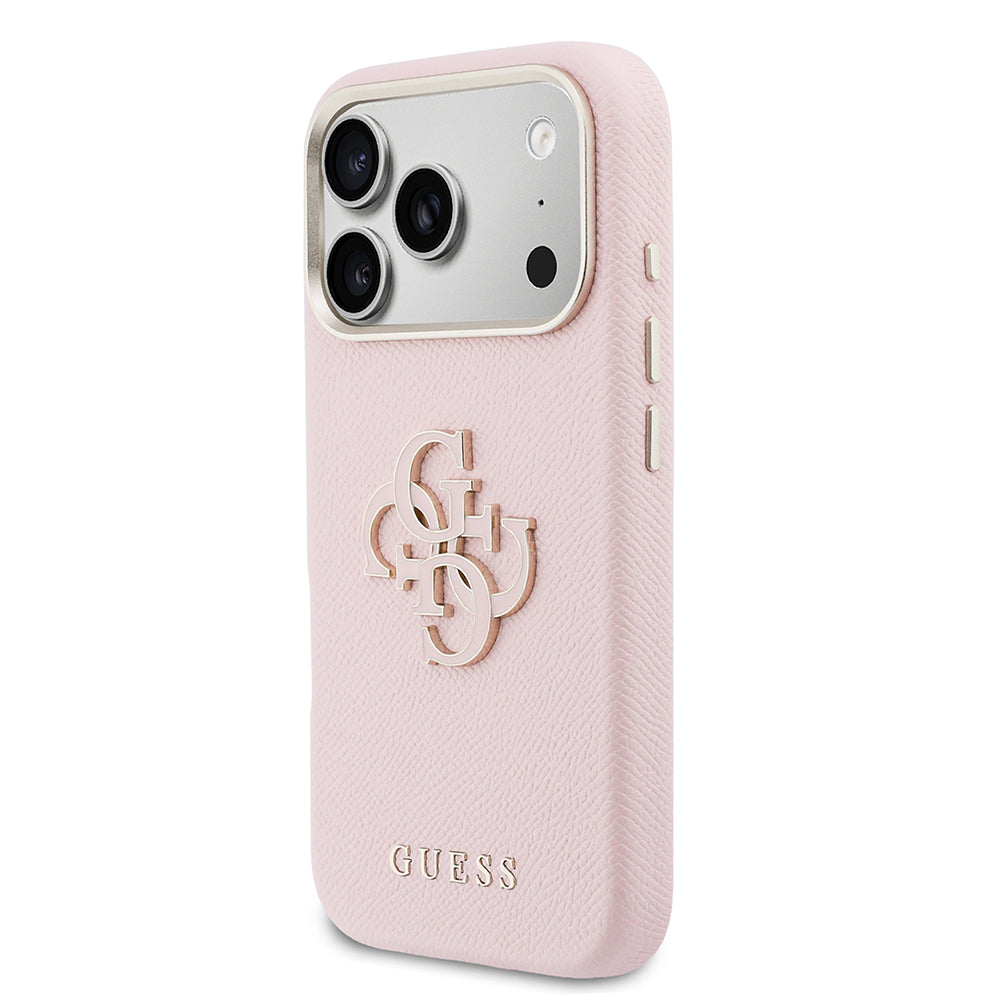 Apple iPhone 17 Pro Kılıf Guess Orjinal Lisanslı 4G Büyük Metal Kamera Çerçeveli PU Deri Resin Kapak - Görsel 2