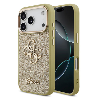 Apple iPhone 17 Pro Kılıf Guess Orjinal Lisanslı 4G Büyük Metal Kamera Çerçeveli ve Logolu Glitter Kapak - Görsel 5