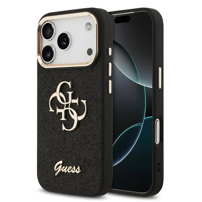 Apple iPhone 17 Pro Kılıf Guess Orjinal Lisanslı 4G Büyük Metal Kamera Çerçeveli ve Logolu Glitter Kapak - Görsel 3