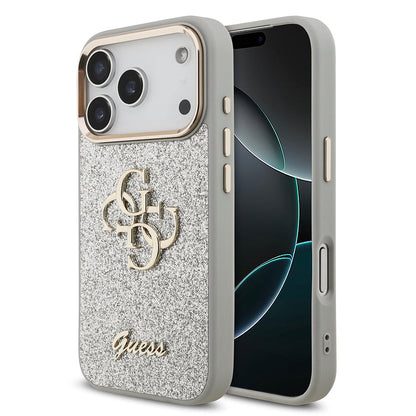 Apple iPhone 17 Pro Kılıf Guess Orjinal Lisanslı 4G Büyük Metal Kamera Çerçeveli ve Logolu Glitter Kapak - Görsel 4
