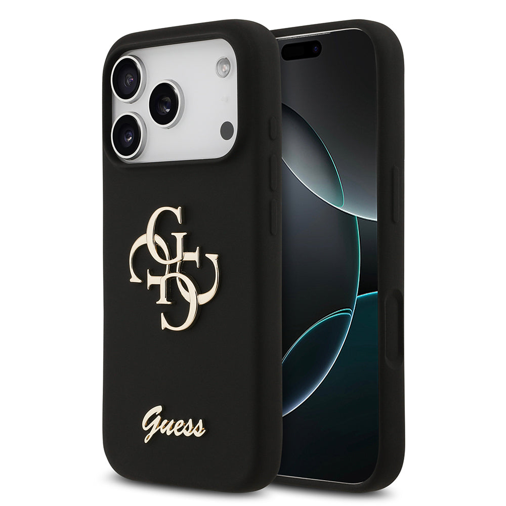 Apple iPhone 17 Pro Kılıf Guess Orjinal Lisanslı Grained Yazı Logolu Kapak - Görsel 5