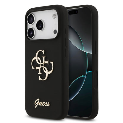 Apple iPhone 17 Pro Kılıf Guess Orjinal Lisanslı Grained Yazı Logolu Kapak - Görsel 5