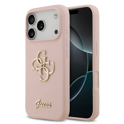 Apple iPhone 17 Pro Kılıf Guess Orjinal Lisanslı Grained Yazı Logolu Kapak - Görsel 3