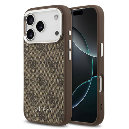 Apple iPhone 17 Pro Kılıf Guess Orjinal Lisanslı M-safe Şarj Özellikli 4G Klasik Yazı Logolu Kapak - Görsel 3