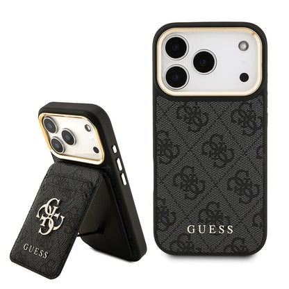 Apple iPhone 17 Pro Kılıf Guess Orjinal Lisanslı M-safe Şarj Özellikli 4G Metal Büyük Logolu Kartlıklı Kapak - Görsel 2