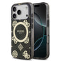 Apple iPhone 17 Pro Kılıf Guess Orjinal Lisanslı M-safe Şarj Özellikli IML Peony ve 4G Desenli Klasik Logolu Kapak