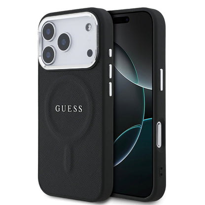 Apple iPhone 17 Pro Kılıf Guess Orjinal Lisanslı M-safe Şarj Özellikli Klasik Yazı Logolu PU Deri Kapak - Görsel 3
