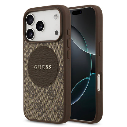 Apple iPhone 17 Pro Kılıf Guess Orjinal Lisanslı M-safe Şarj Özellikli Yazı Logolu Circle Classic Kapak - Görsel 2