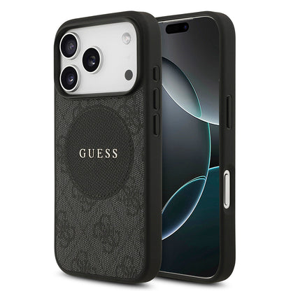 Apple iPhone 17 Pro Kılıf Guess Orjinal Lisanslı M-safe Şarj Özellikli Yazı Logolu Circle Classic Kapak - Görsel 3