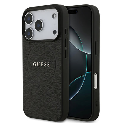 Apple iPhone 17 Pro Kılıf Guess Orjinal Lisanslı M-safe Şarj Özellikli Yazı Logolu PU Deri Kapak - Görsel 2