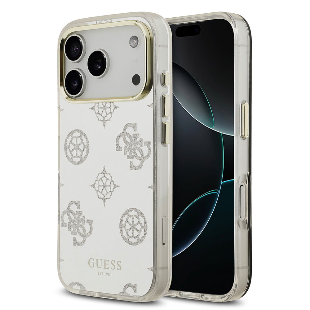 Apple iPhone 17 Pro Kılıf Guess Orjinal Lisanslı Metal Kamera Çerçeveli Simli Aynalı Kapak - Görsel 3