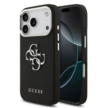 Apple iPhone 17 Pro Kılıf Guess Orjinal Lisanslı PU Deri 4G Büyük Metal Logo Dizaynlı Kapak