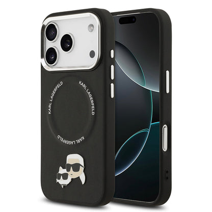 Apple iPhone 17 Pro Kılıf Karl Lagerfeld Orjinal Lisanslı M-safe Şarj Özellikli Metal Kamera ve Buton Tasarımlı K&C PU Deri Kapak - Görsel 2