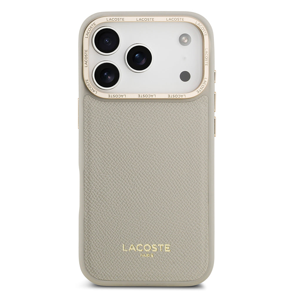 Apple iPhone 17 Pro Kılıf Lacoste Orjinal Lisanslı M-safe Şarj Özellikli Champs Elysees PU Deri Tasarımlı Kapak - Görsel 3
