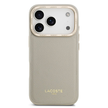 Apple iPhone 17 Pro Kılıf Lacoste Orjinal Lisanslı M-safe Şarj Özellikli Champs Elysees PU Deri Tasarımlı Kapak - Görsel 3