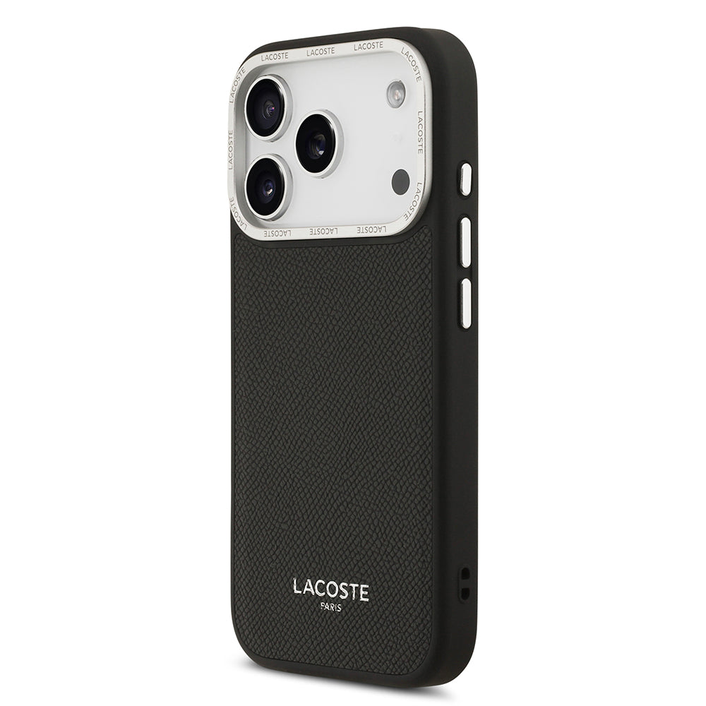 Apple iPhone 17 Pro Kılıf Lacoste Orjinal Lisanslı M-safe Şarj Özellikli Champs Elysees PU Deri Tasarımlı Kapak - Görsel 8