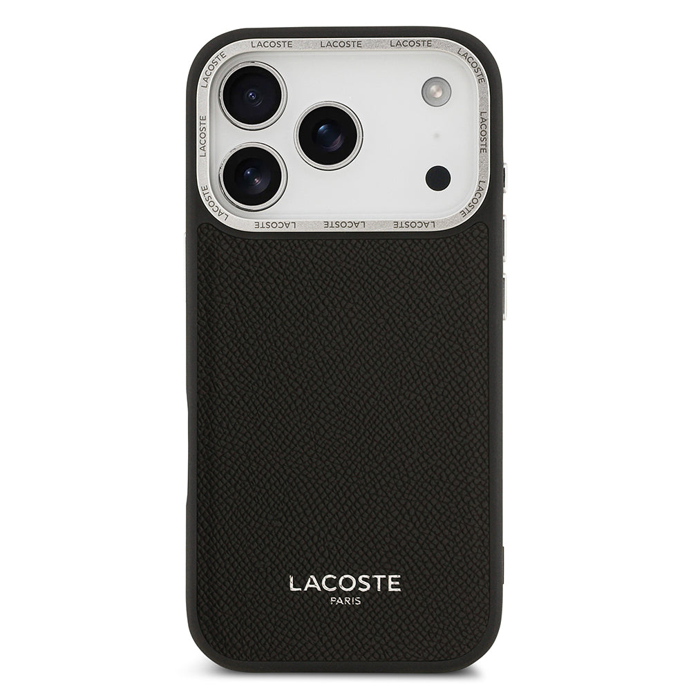 Apple iPhone 17 Pro Kılıf Lacoste Orjinal Lisanslı M-safe Şarj Özellikli Champs Elysees PU Deri Tasarımlı Kapak - Görsel 9