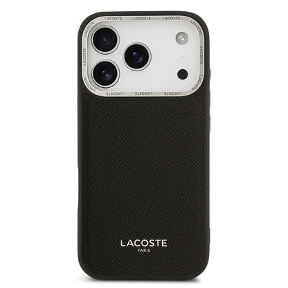 Apple iPhone 17 Pro Kılıf Lacoste Orjinal Lisanslı M-safe Şarj Özellikli Champs Elysees PU Deri Tasarımlı Kapak - Görsel 9