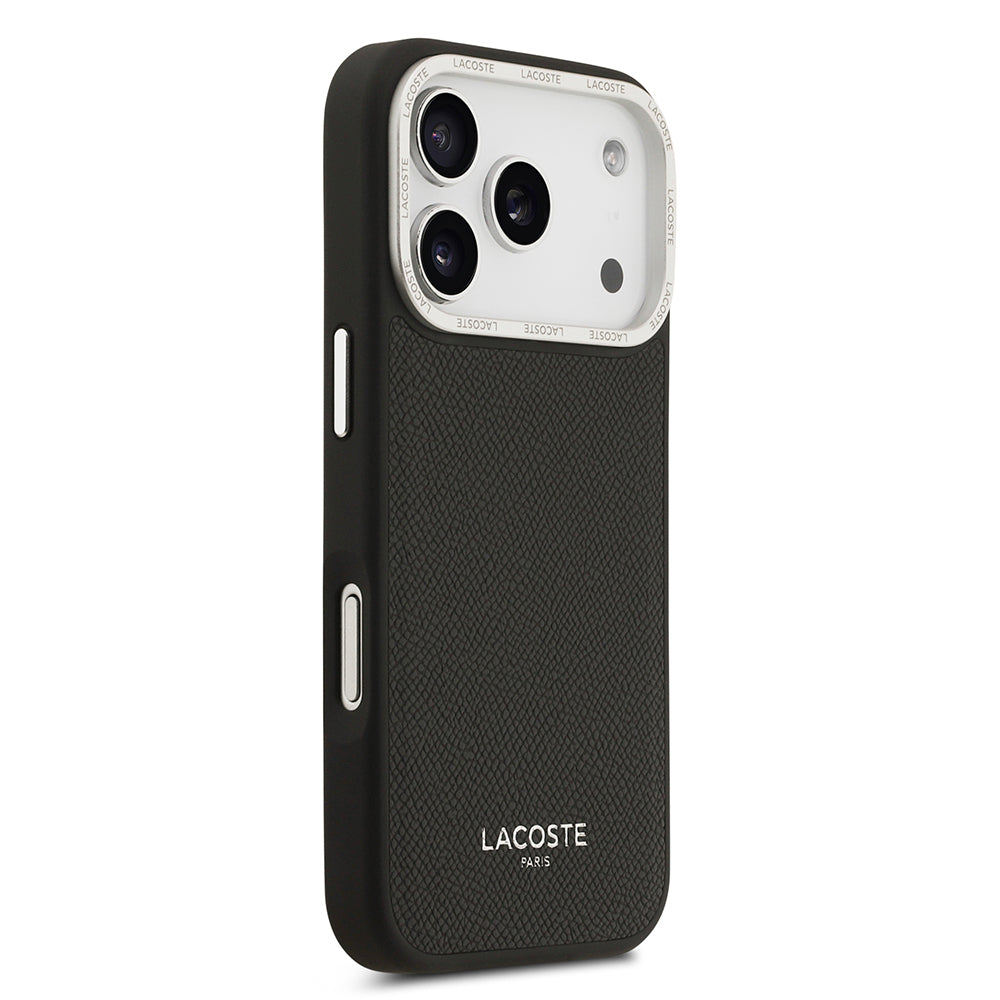 Apple iPhone 17 Pro Kılıf Lacoste Orjinal Lisanslı M-safe Şarj Özellikli Champs Elysees PU Deri Tasarımlı Kapak - Görsel 10