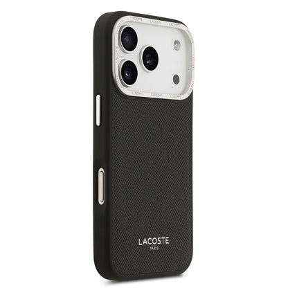 Apple iPhone 17 Pro Kılıf Lacoste Orjinal Lisanslı M-safe Şarj Özellikli Champs Elysees PU Deri Tasarımlı Kapak - Görsel 10