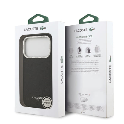 Apple iPhone 17 Pro Kılıf Lacoste Orjinal Lisanslı M-safe Şarj Özellikli Champs Elysees PU Deri Tasarımlı Kapak - Görsel 15
