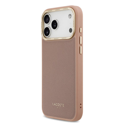 Apple iPhone 17 Pro Kılıf Lacoste Orjinal Lisanslı M-safe Şarj Özellikli Champs Elysees PU Deri Tasarımlı Kapak - Görsel 16