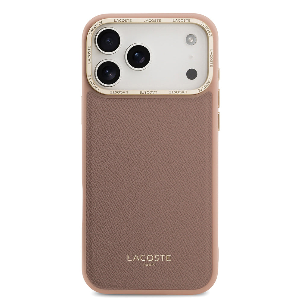 Apple iPhone 17 Pro Kılıf Lacoste Orjinal Lisanslı M-safe Şarj Özellikli Champs Elysees PU Deri Tasarımlı Kapak - Görsel 17